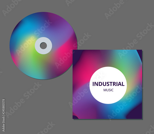 CD cover presentation design template with copy space and wave effect, editable EPS10 vector illustration.