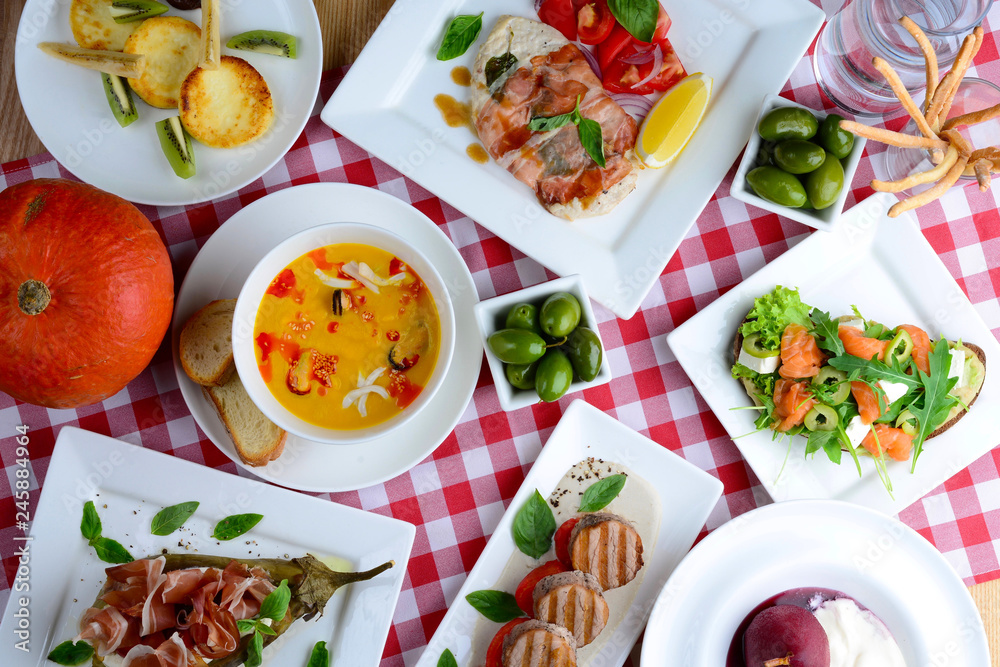 Appetizing food on table Appetizing food on table