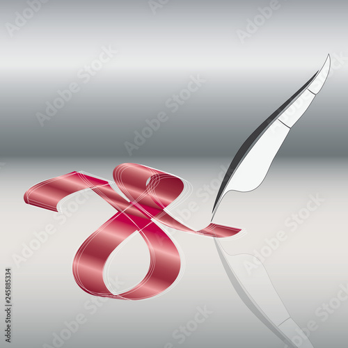 Schwungbuchstabe H Feder
