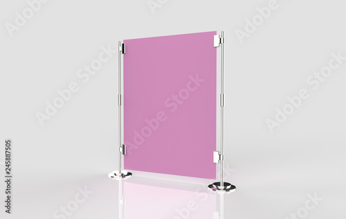 blank roll up banner display raster. 3d illustration