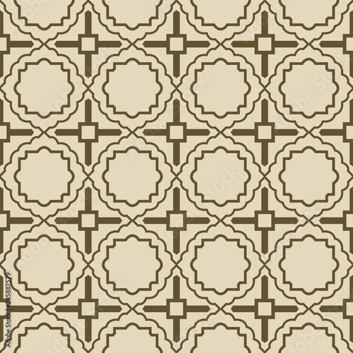 Retro ornament. modern square geometric pattern. Seamless vector illustration. for interior design, printing, wallpaper, fill pattern. beige color