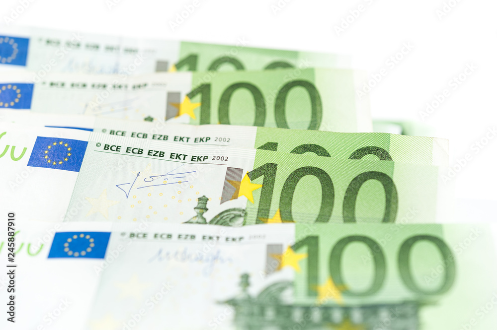 Euro money, Euro cash background. Banknotes of the european union on a white background. Shallow depth of field. Euro money, Euro cash background. Banknotes of the european union on a white background. Shallow depth of field.