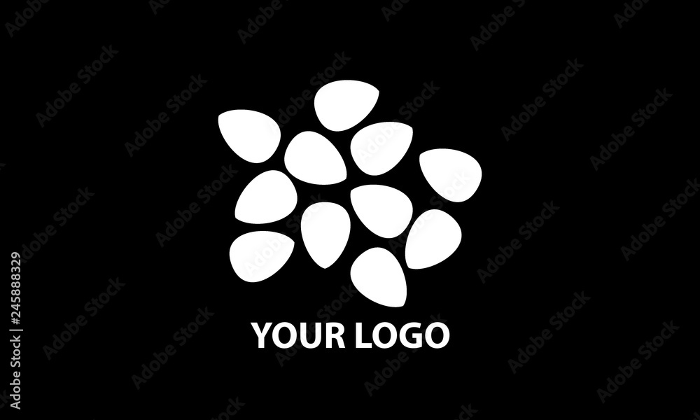 illustration of a logo with a picture of some seeds in white illustration of a logo with a picture of some seeds in white