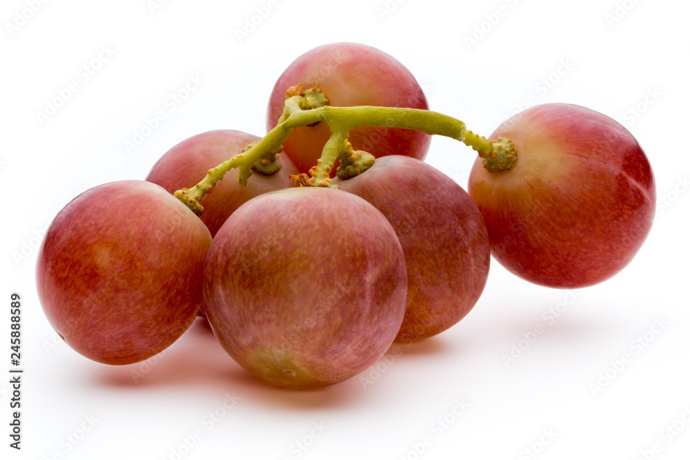 Obraz premium Ripe red grape isolated on white.