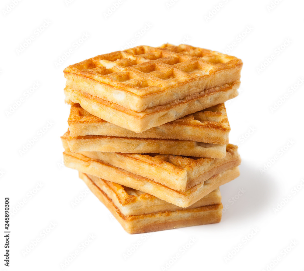 stack of waffles on white background stack of waffles on white background