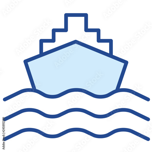 Schiff, Boot Vector Icon Illustration