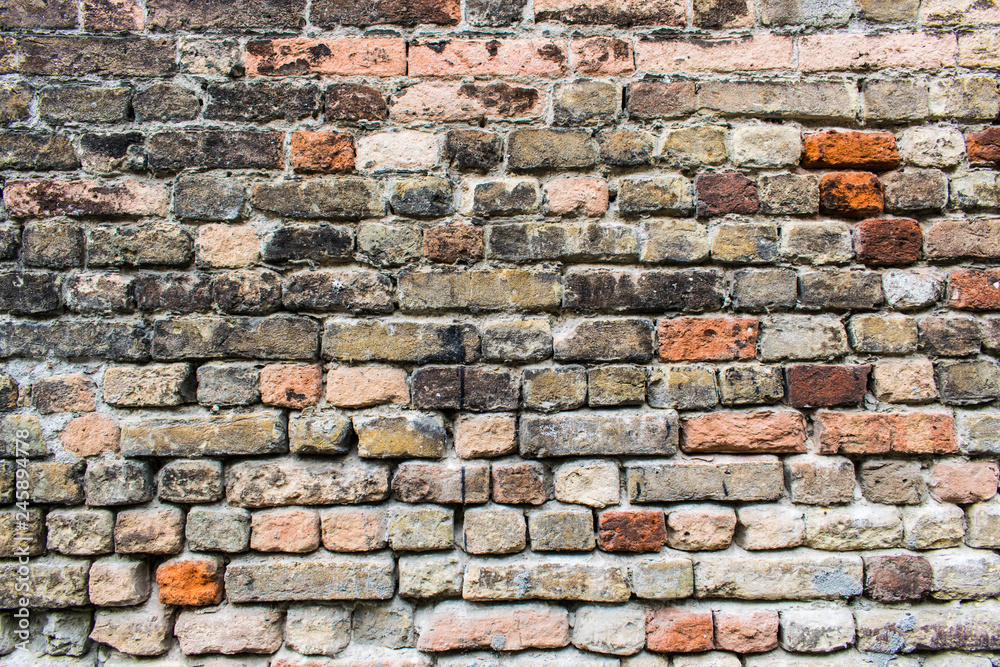 Fototapeta premium Old grunge ruined brick wall background texture