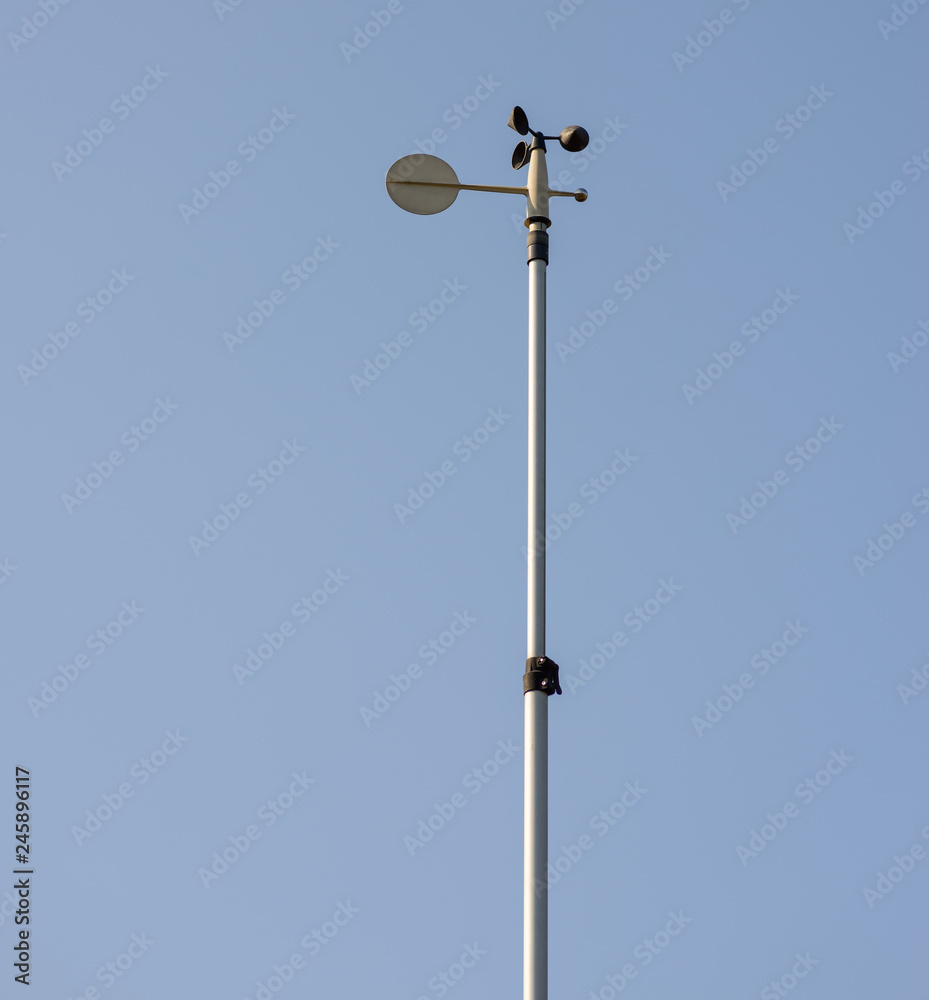 Meteorological station with anemometer and wind vane. Meteorological station with anemometer and wind vane.