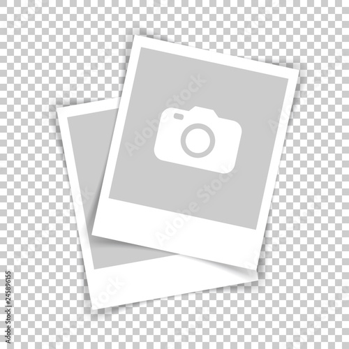 Retro photo frames with shadows. Vector illustration
