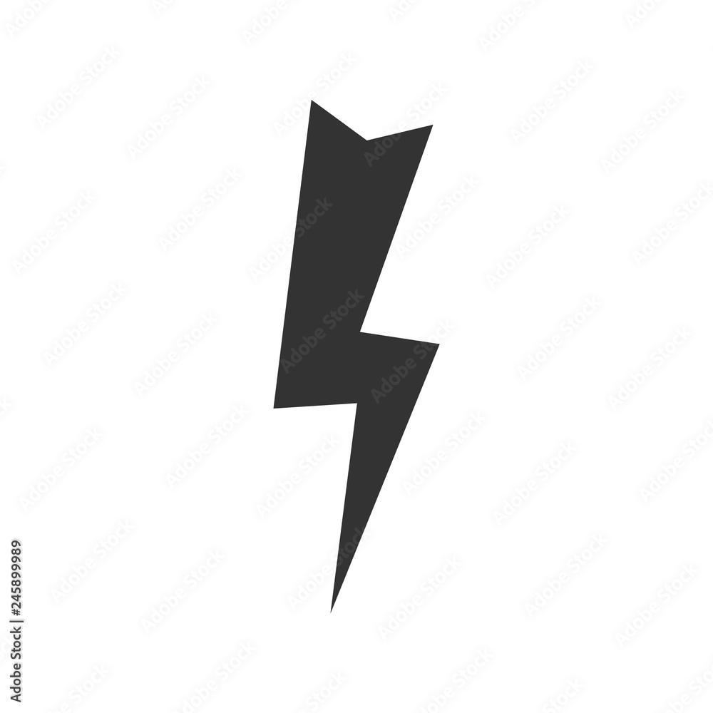 Lightning Icon. Dark weather icon on white background Lightning Icon. Dark weather icon on white background