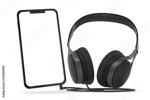 3D Illustration Smartphone Musik hören