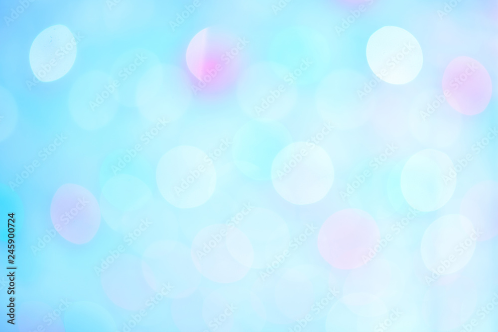 Abstract pink and blue bokeh for background in Valentine's day. Love concept. 