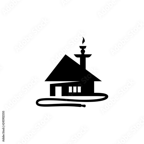 Hookah house conceptual icon for smoking shisha bar or selling hookahs.