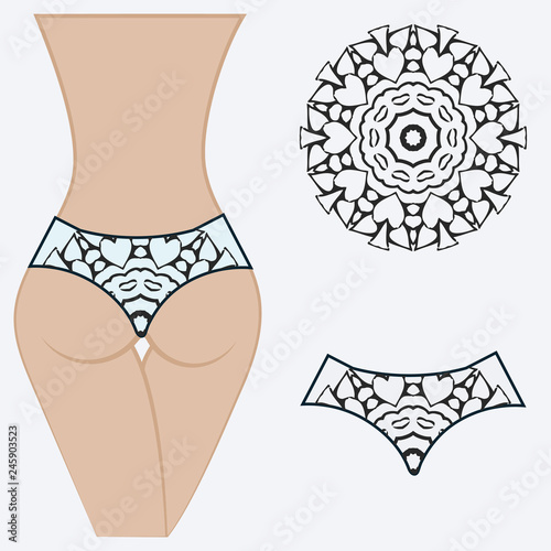erotic women's panties. vector illustration. gift floral print.