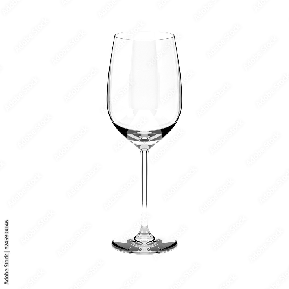 Wine glass. 3d rendering illulstration