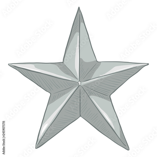 Vector Cartoon Silver Star