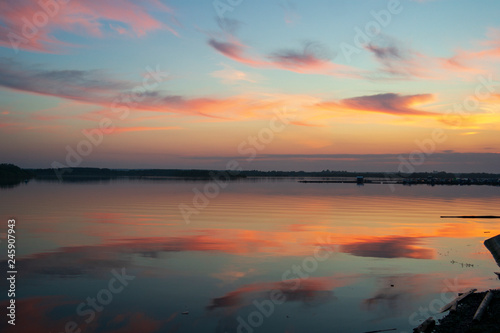 sunset on lake (White Nights)