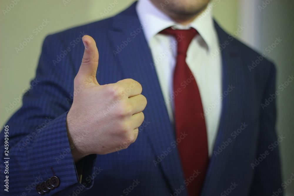 businessman with thumb up