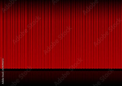 Red curtain opera, cinema or theater stage drapes