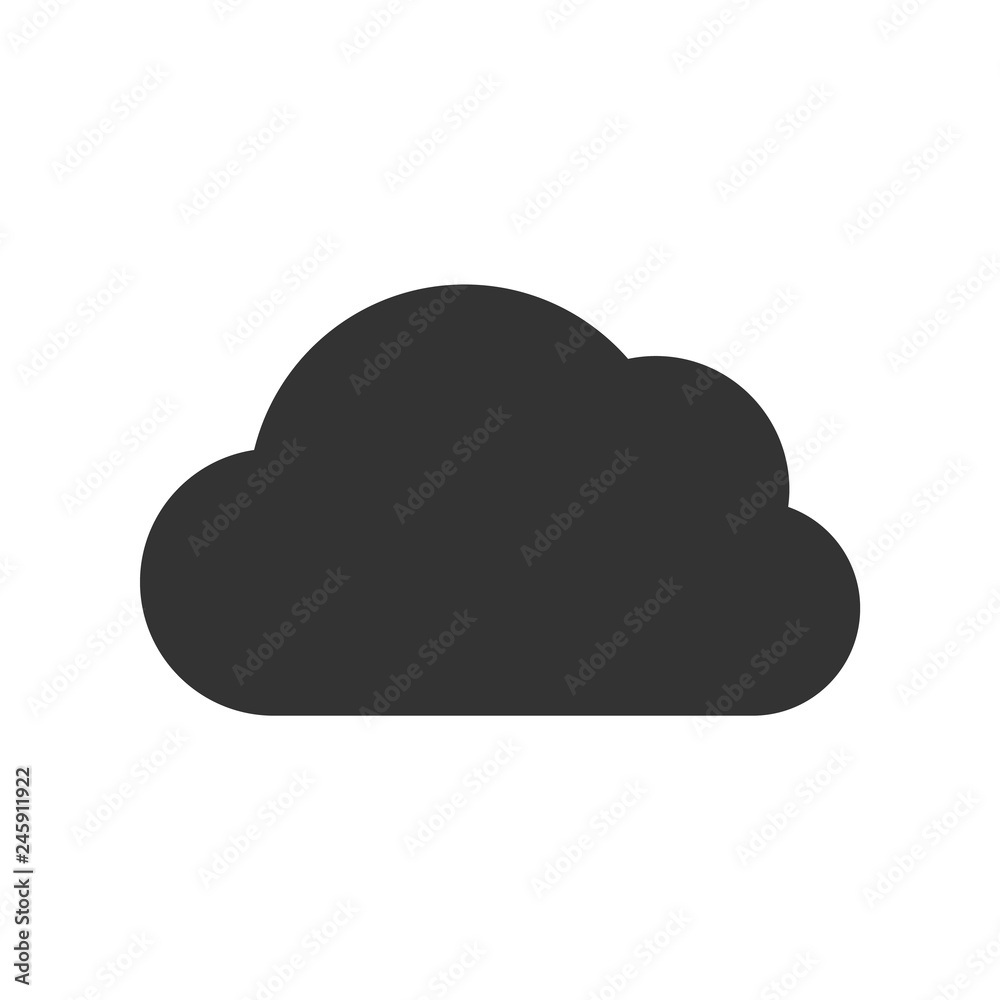 Cloud Icon. Dark weather icon on white background Cloud Icon. Dark weather icon on white background
