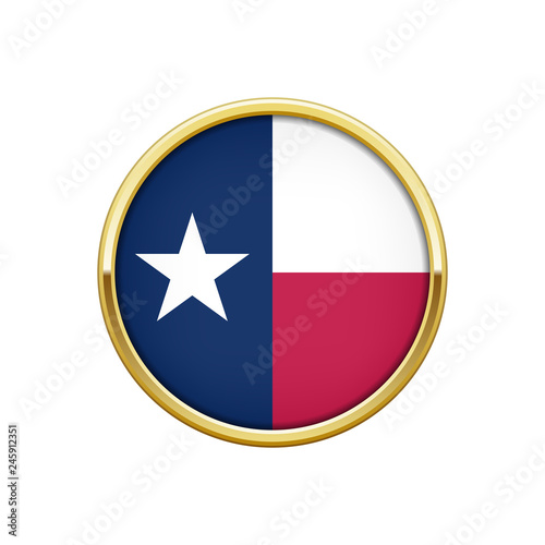 Gold round badge with The flag of Texas Free Download Gold round badge with The flag of Texas - GFXLoad