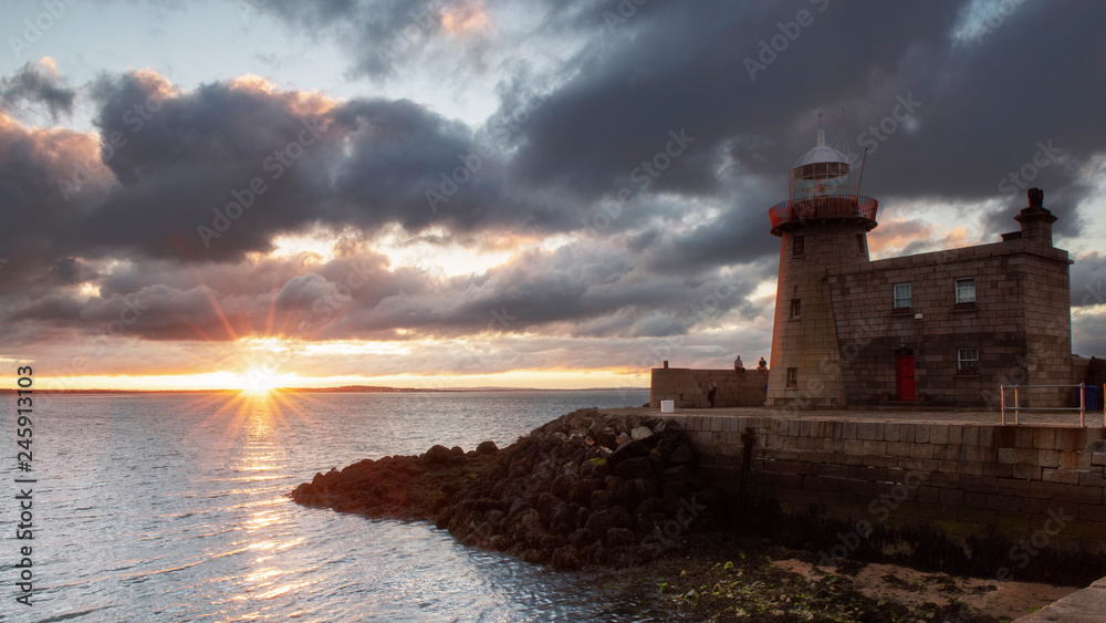 Lighthouse at sunset, Howth ,Ireland