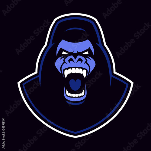 Vector emblem of a gorilla mascot