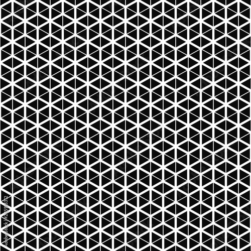 Vector seamless pattern. Cube grid texture. Black-and-white background. Monochrome line design. Vector EPS 10