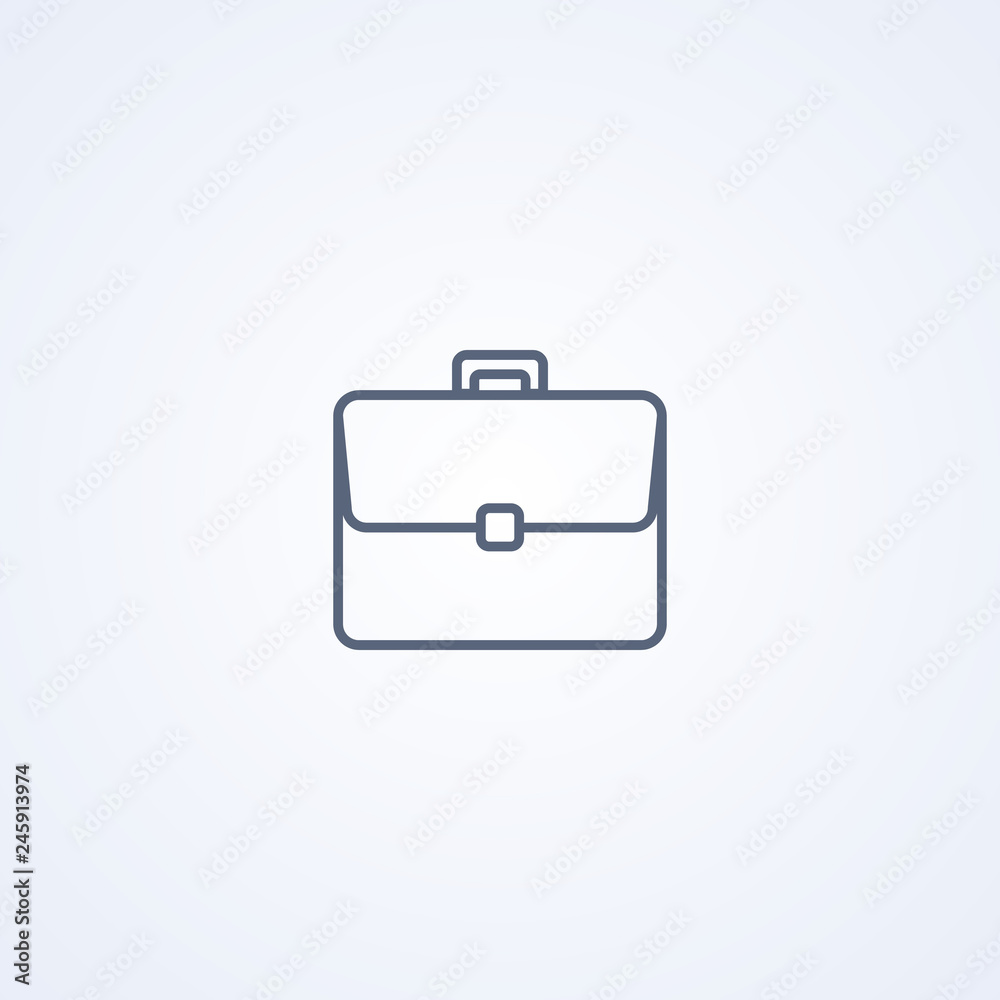 Business briefcase, vector best gray line icon Business briefcase, vector best gray line icon