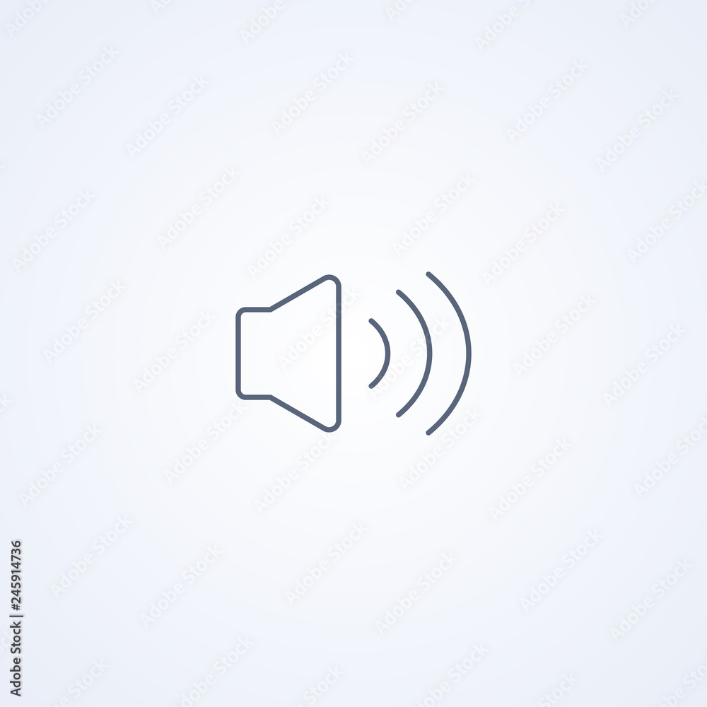 Sound volume, vector best gray line icon Sound volume, vector best gray line icon