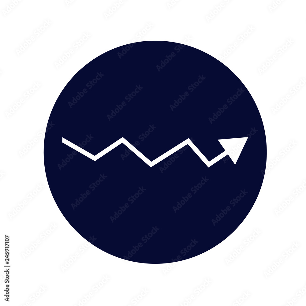Flat design arrow vector icon for navigation and media player.