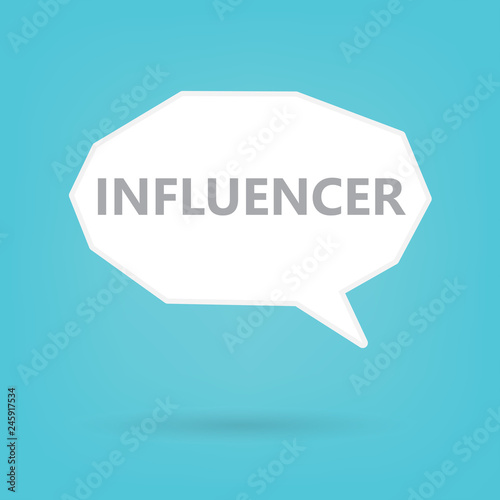 influencer word on a speech bubble- vector illustration