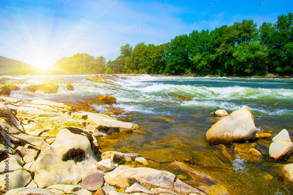 River water and sunset River water and sunset