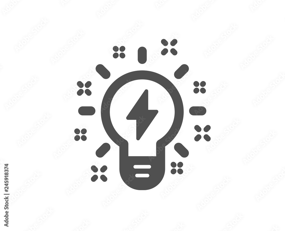 Inspiration icon. Creativity light bulb with lightning bolt sign. Graphic art symbol. Quality design element. Classic style icon. Vector Inspiration icon. Creativity light bulb with lightning bolt sign. Graphic art symbol. Quality design element. Classic style icon. Vector