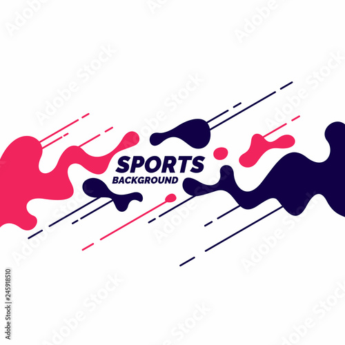 Abstract background with straight lines and splashes. Bright vector illustration for sport