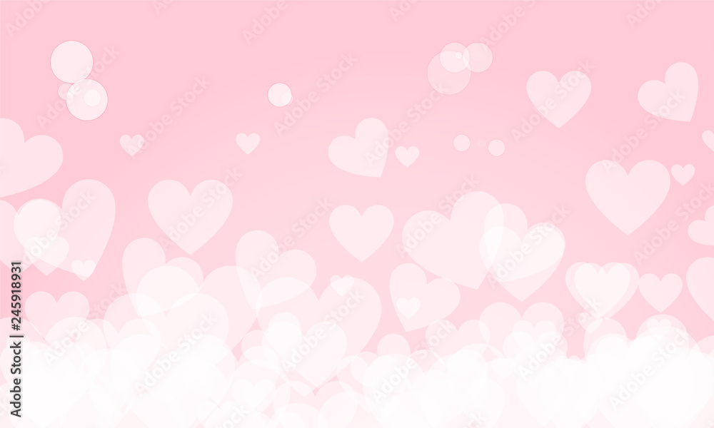 Happy Valentine's Day Background with Heart Shape Symbols of Love, Greeting card Design