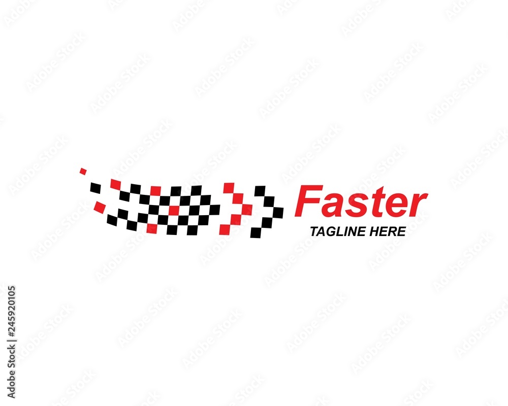Obraz premium faster logo icon of automotive racing concept