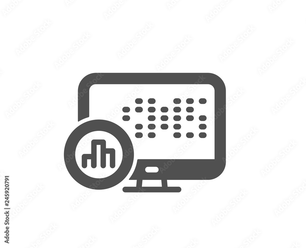 Report statistics icon. Column graph sign. Growth diagram symbol. Quality design element. Classic style icon. Vector Report statistics icon. Column graph sign. Growth diagram symbol. Quality design element. Classic style icon. Vector
