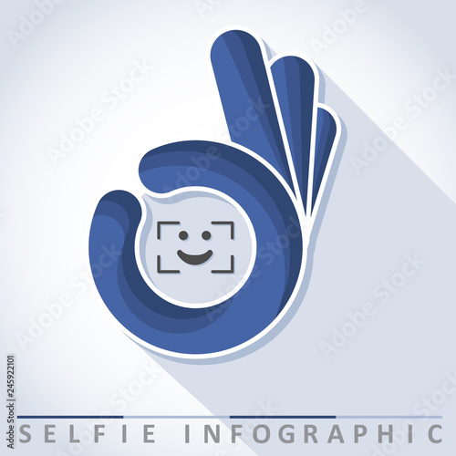 Perfect selfie. Symbol, vector