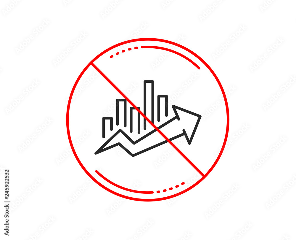 No or stop sign. Growth chart line icon. Discount sign. Sale diagram symbol. Caution prohibited ban stop symbol. No icon design. Vector No or stop sign. Growth chart line icon. Discount sign. Sale diagram symbol. Caution prohibited ban stop symbol. No icon design. Vector