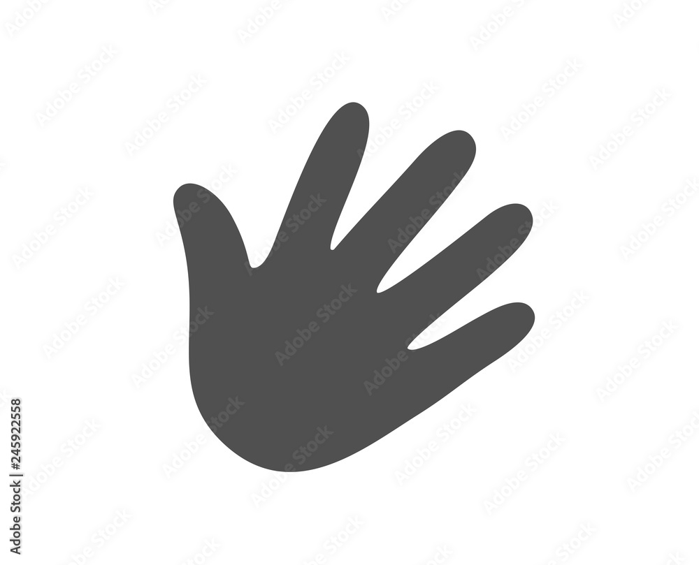 Hand wave icon. Palm sign. Quality design element. Classic style icon. Vector