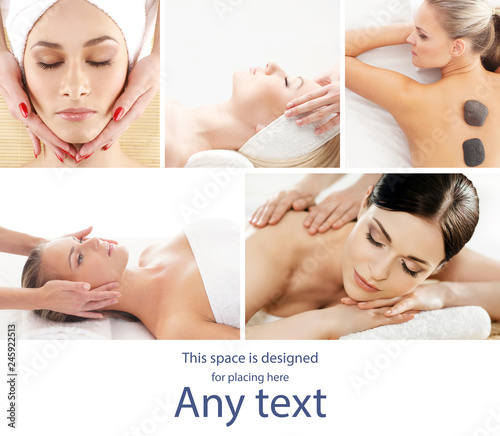 Traditional massage and healthcare treatment in spa. Young, beautiful and healthy girls having recreation therapy.