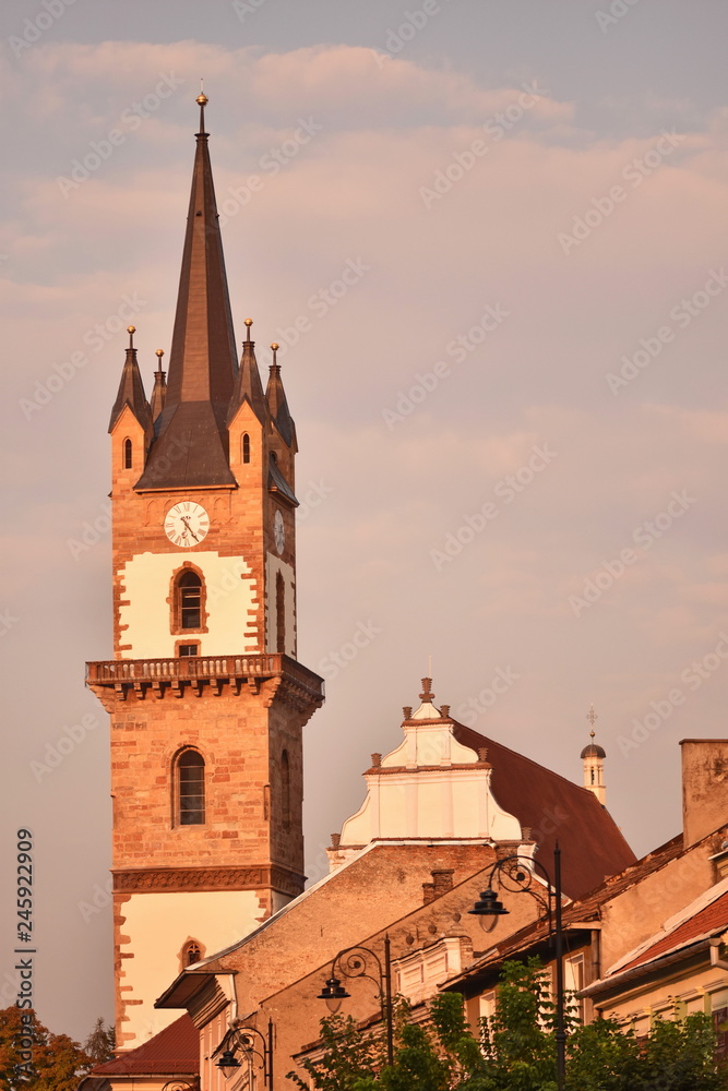 Bistrita,Bistritz, 2016,Biserica Evanghelica, ,Evangelical Church Tower  