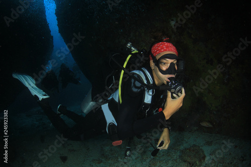 Female scuba diver 