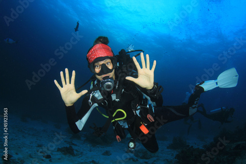 Female scuba diver 