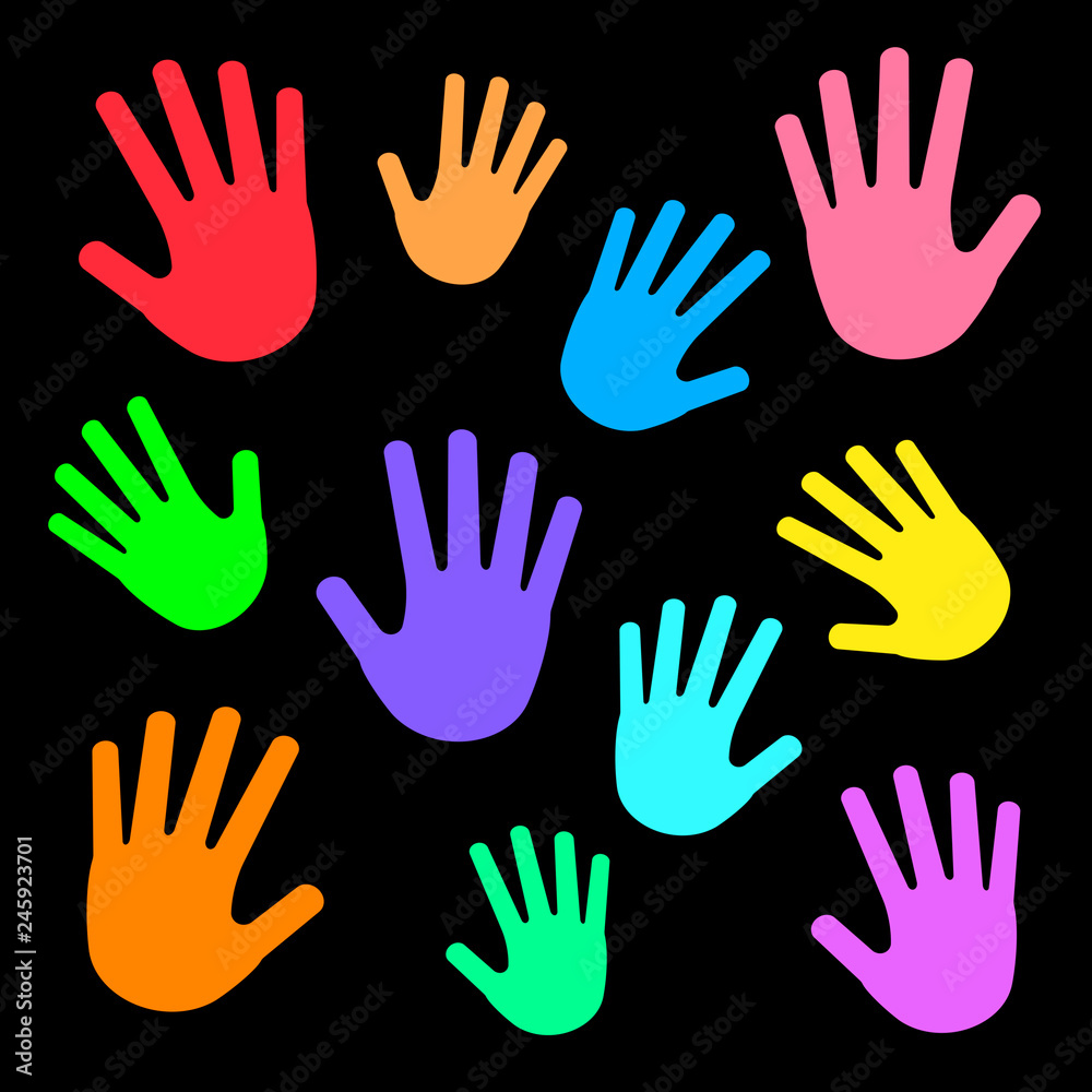 Fototapeta premium カラフルな手の跡