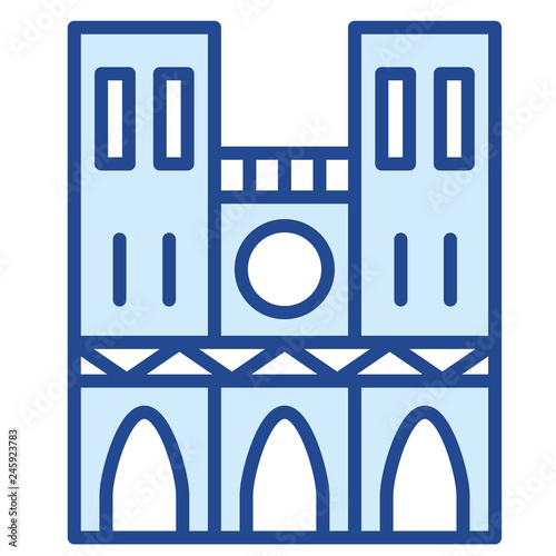 Kathedrale Notre-Dame de Paris, Frankreich Vector Icon Illustration