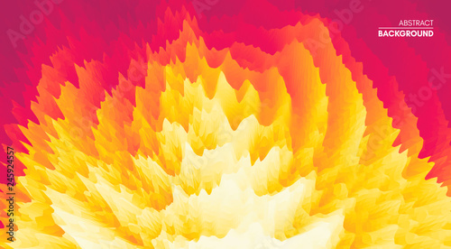 3D wavy background with ripple effect. Abstract vector illustration. Design template. Modern pattern.