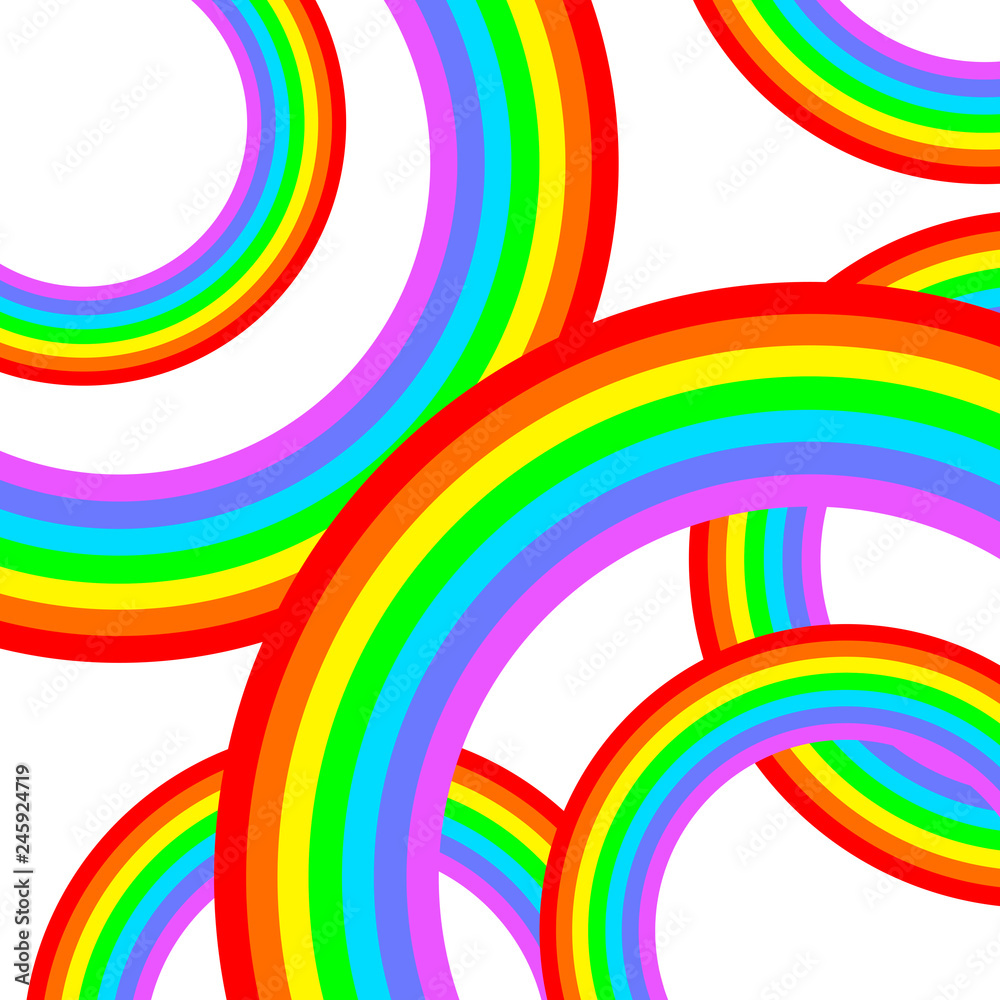 Obraz premium 沢山の虹の輪