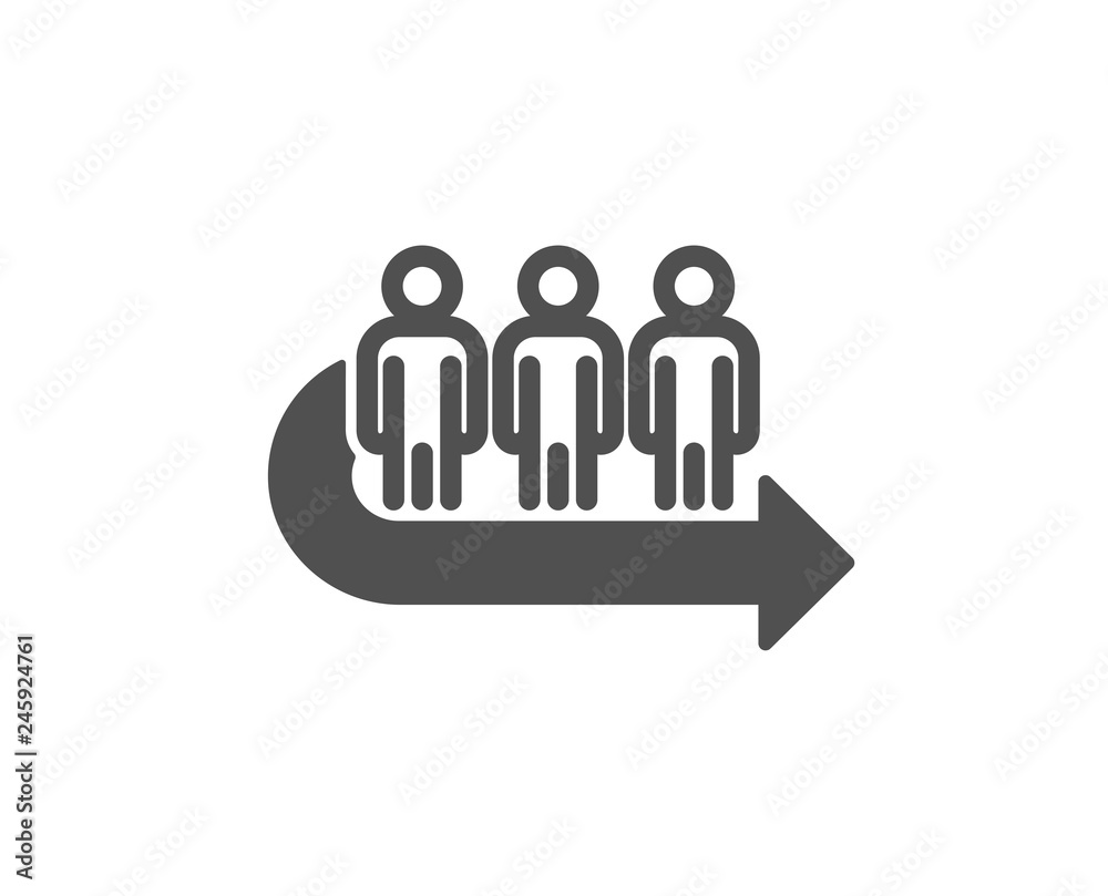 Queue icon. People waiting sign. Direction arrow symbol. Quality design element. Classic style icon. Vector Queue icon. People waiting sign. Direction arrow symbol. Quality design element. Classic style icon. Vector